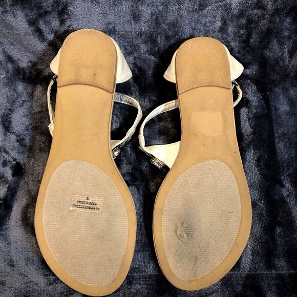 Sandals Woman's Krystal Blue Suede Shoes Women’s  Size 9 - Picture 2 of 4